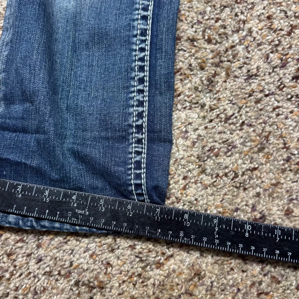 Grace in LA Easy‎ Fit Dark Wash Embellished Bootcut Jeans Size 28 Silver Bling